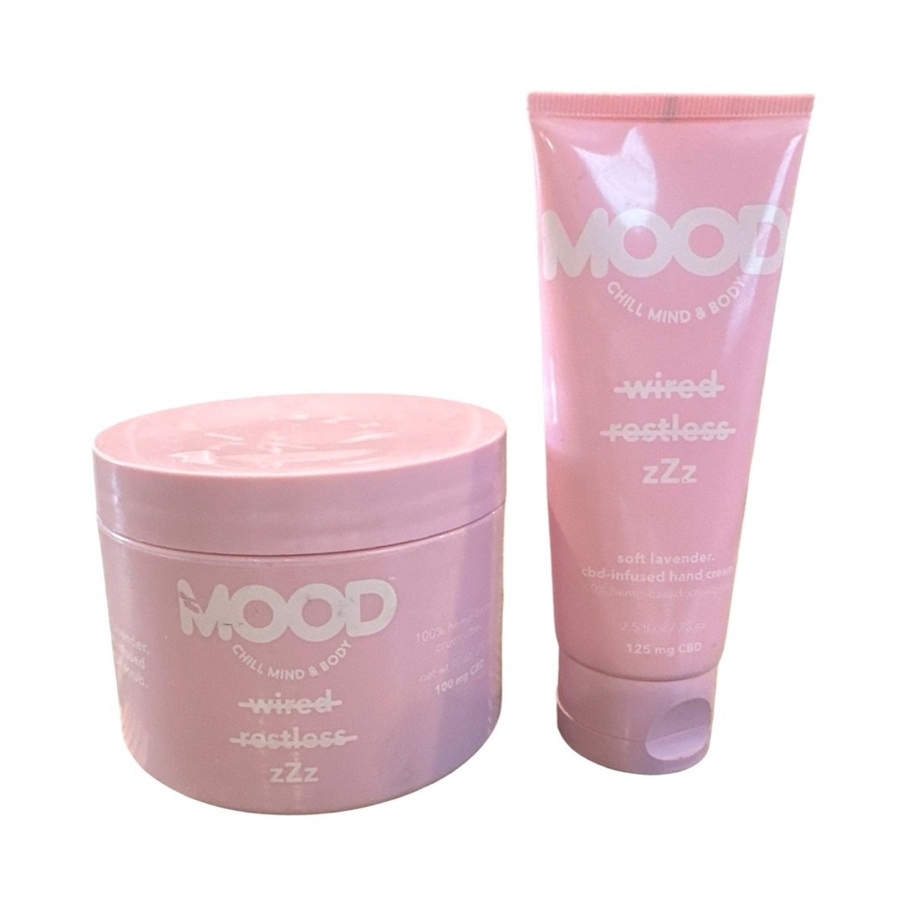 Mood Chill Mind & Body Soft Lavender CBD Sugar Scrub and Hand Cream Set 2pc